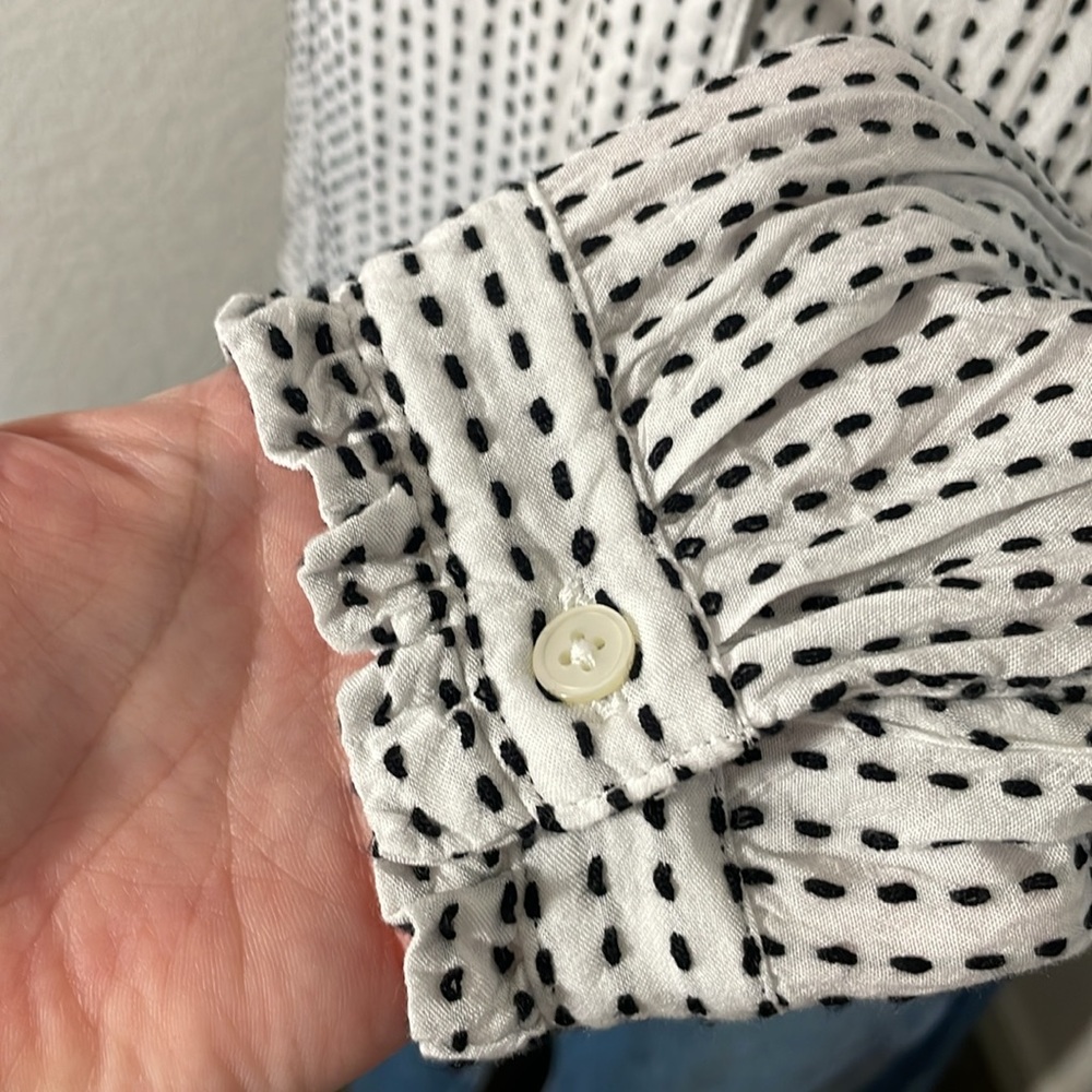 Loft White and Black Blouse - Picture 7 of 10